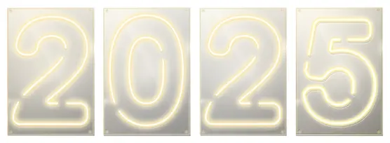 Неоновая надпись “2025”