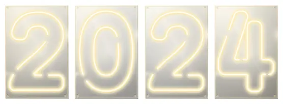 Неоновая надпись “2024”